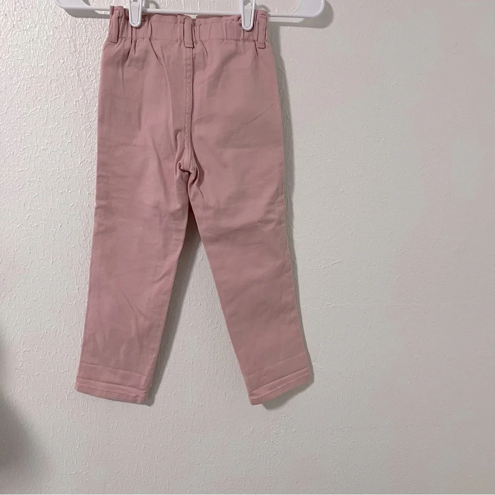 Gap Girls 5 Years “Mom Jeans” with Paperbag Elastic Waist Standard Pink NWOT